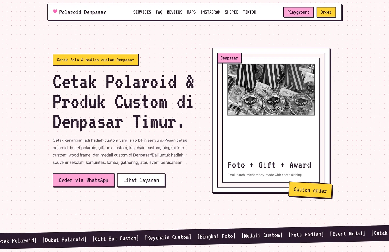 Polaroid Denpasar promotional section screenshot